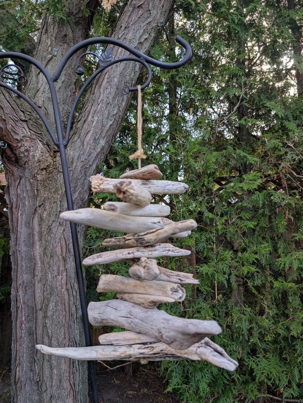 Handmade Driftwood Outdoor Hanging Spinning Decor Wall Beach Art